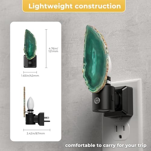 L LOHAS LED Night Lights Plug into Wall, Agate Nightlight Rotating 350° - Image 3