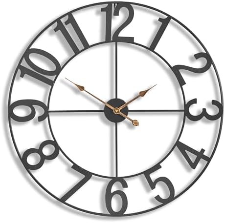 Sorbus Large Wall Clock, Metal Frame, Battery Powered by Sorbus