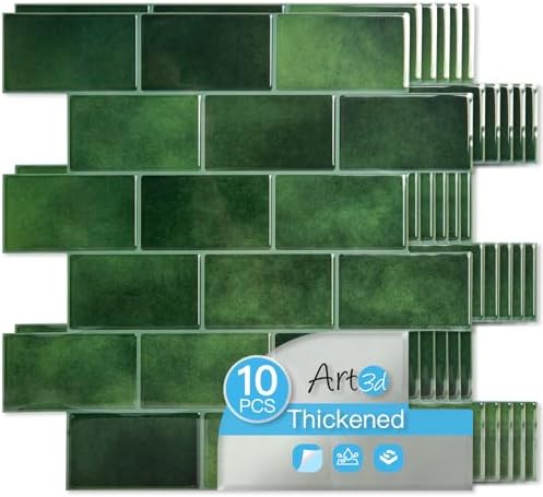 Art3d 10-Pack Subway Tiles Peel and Stick Backsplash, 12 x 12 Inch by Art3d