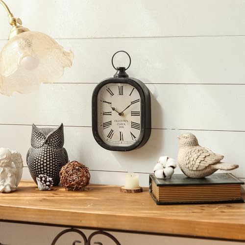 NIKKY HOME Small Wall Clock, Vintage Black Silent Tiny Clock 10" H x 6" W - Image 2