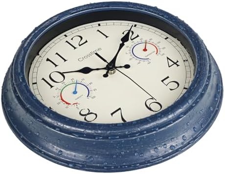 Crosstime 12" Indoor Outdoor Retro Wall Clock Battery Operated Silent - Image 6