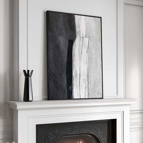Framed Black and White Modern Abstract Wall Art, 1 Piece 24x36 In - Image 2