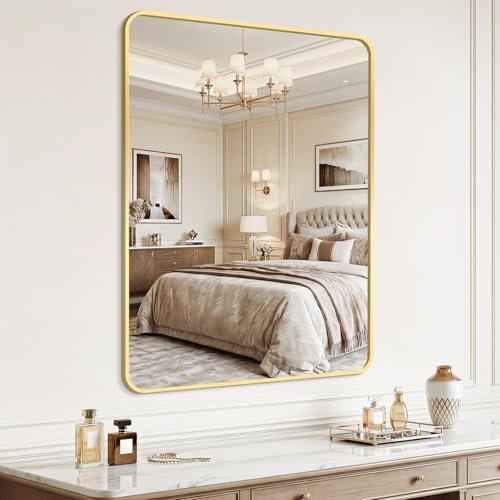 Bathroom Mirror, 30X40 Inch Black Metal Framed Mirror - Image 6