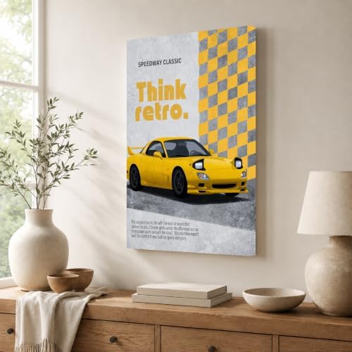 InkFlow Posters Retro Sports Car Canvas Poster - Image 2