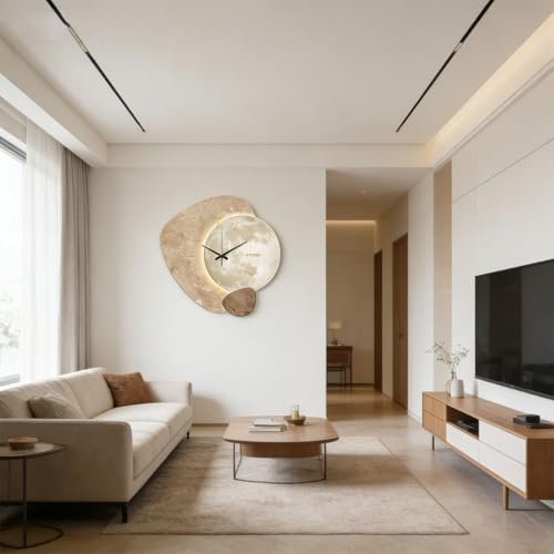 Silent Moon Wall Clock Creative Quiet Wall Clock Digital No Light Version Ready - Image 2