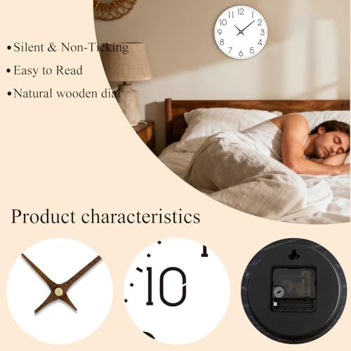 12 Inch Wall Clock, Silent Non-Ticking Modern Analog Wall Clocks - Image 5