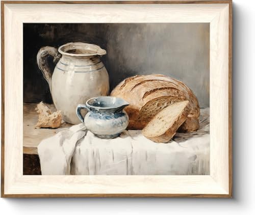 ASTRDECOR Framed Kitchen Wall Art, Modern Muted Still Life Painting Farmhouse by ASTRDECOR