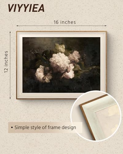 VIYYIEA Framed Rustic Peony Botanical Wall Art - Image 3