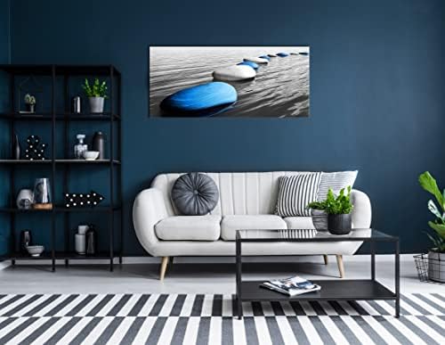 Xxliren Blue Zen Stone Canvas Print Wall Art 30x60 Inch - Image 6