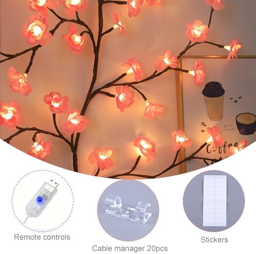 Cherry Blossom Tree Light with USB, 72 LED Cherry Blossom Tree Branch Lights - Image 5