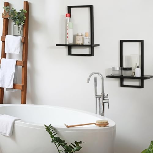 Floating Shelves for Wall, Decorative Wall Shelves Black, Plants Shelf Framed - Image 5