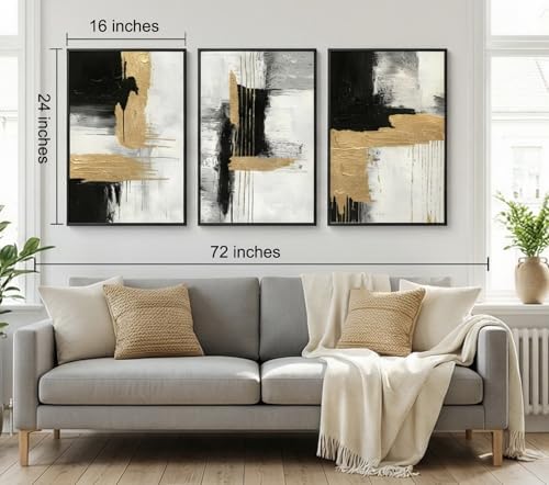 3D Textured Black and White Abstract Wall Art - Image 2