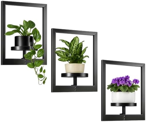 Heavy-Duty Wall Planters for Indoor Plants, Modern Metal Hanging Plant Holders by Wacloud