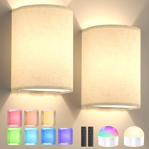 Battery Operated Rechargeable Wall Sconce Set of Two by Yunaking