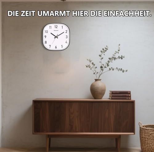 10 Inch Wall Clock, Silent Non Ticking Wall Clocks Battery Operated, Square - Image 2
