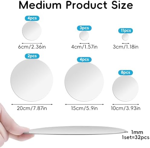 32Pcs Mirror Wall Stickers, Medium Circle Ceiling Mirrors - Image 4