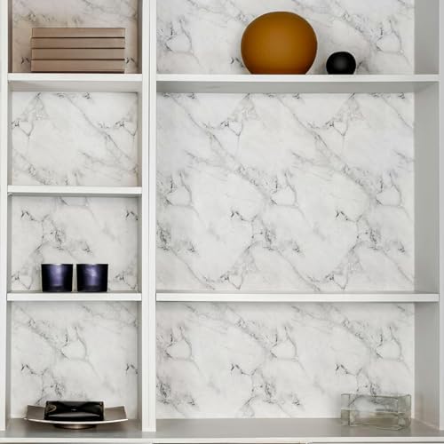 Main Street Peel and Stick Wallpaper Sheets, Carrara Marble - Image 3