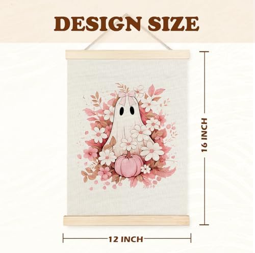 Supwhd Fall Floral Halloween Ghost Wall Art - Image 6