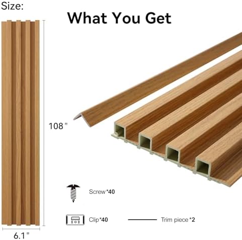 Slat Wall Panel 8-Pack, 108’’x6.1’’ - Image 2