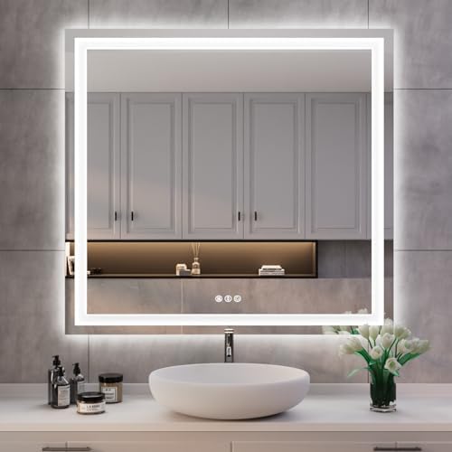 ISKM 40x38 LED Mirror for Bathroom, Front and Back Lit by ISKM-IStillKeepMovin