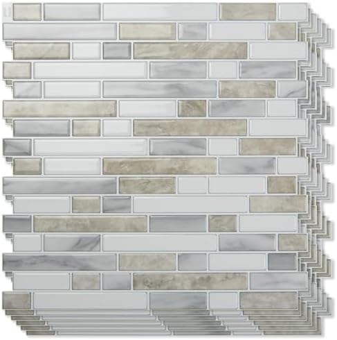 Art3d Linear Design Tile Peel and Stick Backsplash by Art3d