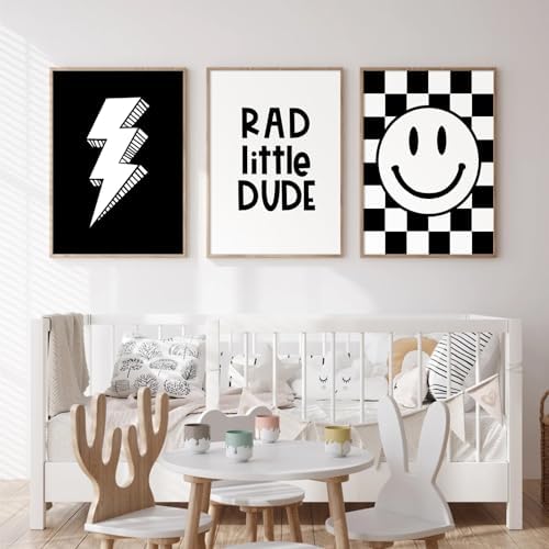 Boys Room Wall Art Decor Set of 3 Toddler Nursery Canvas Wall Art Baby Kids - Image 3