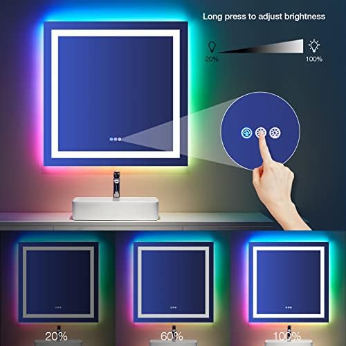 LOAAO 36"X36" RGB LED Bathroom Mirror - Image 3