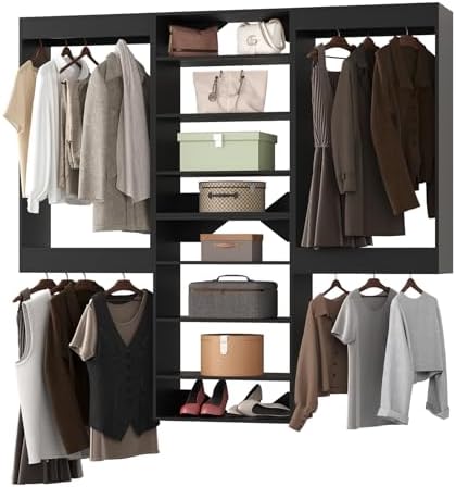 Modular Closet System, Wood Tower Closet Storage by Unknown