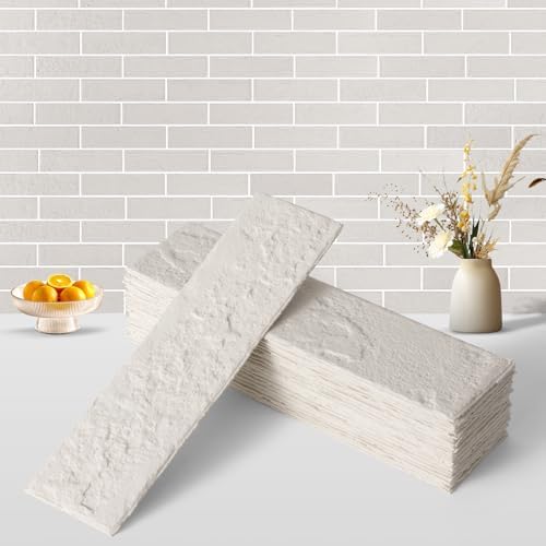 17 Pcs Faux Thin Brick Tiles Veneers, 2.38 Sq.Ft, Realistic Brick Texture and - Image 2