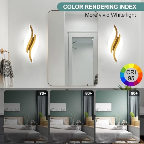 CANEOE Modern LED Wall Sconce Set of 2, 5CCT Dimmable Wall Light - Image 4