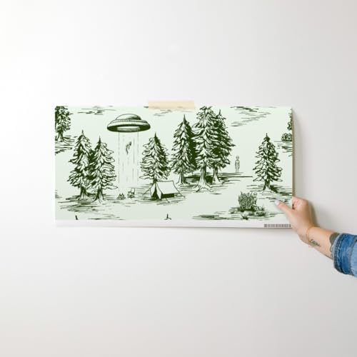 Spoonflower Alien Toile Peel and Stick Removable Wallpaper - Image 7