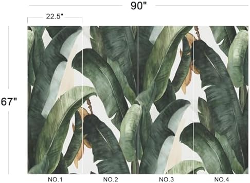 Tropical Watercolor Green Banana Leaves Wallpaper Peel Stick - Image 5