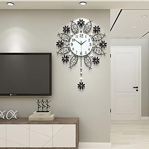 Large Decorative Crystal Silent Wall Clock - Image 3