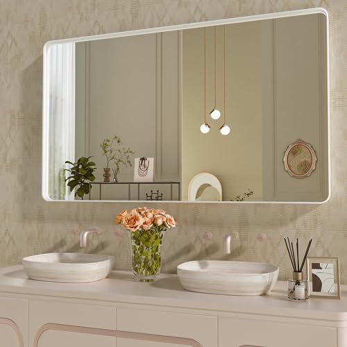WEER White Bathroom Vanity Mirror 55x30 Inch by WEER
