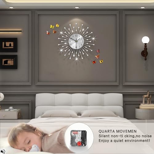 FLEBLE Large Wall Clock Battery Operated Modern Decorative Clock Silent - Image 5