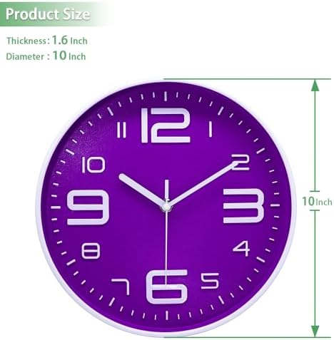 45MinST 10 Inch 3D Number Dial Face Modern Wall Clock, Silent Non-Ticking Round - Image 3