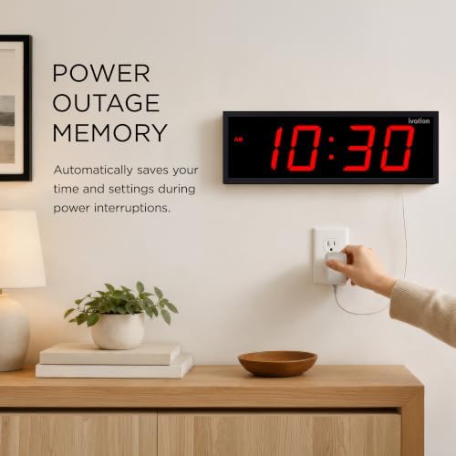 Ivation Large Digital Wall Clock - Image 5