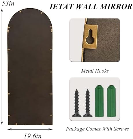 Gold Arched Full Length Mirror，Standing Floor Full Body Mirror - Image 5