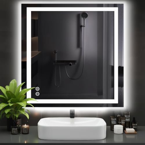 DUMOS 36.1"x36.1" LED Bathroom Mirror, Bathroom Vanity Mirror by DumosLifestyle