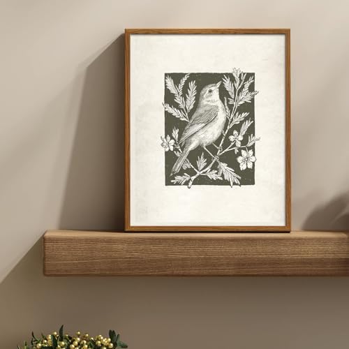 uniro Wall Art Canvas Print Vintage Bird Wall Art Canvas Sparrow Farmhouse - Image 2