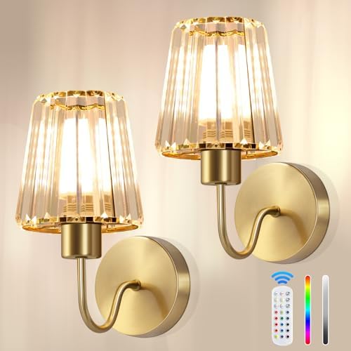 Wireless Sconces Wall Decor Set of 2 by HMLUESR