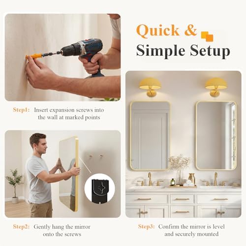 Sweetcrispy Bathroom Wall Mirror, Vanity Mirrors - Image 6