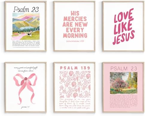 Habseligkeit Pink Wall Art Prints, Cute Poster 8x10 Set of 6 by Habseligkeit