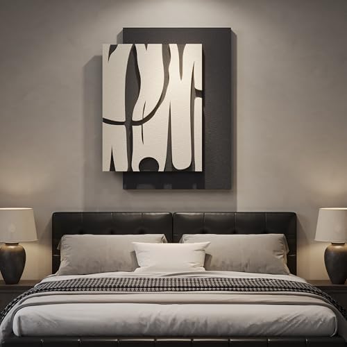 3D Black and White Abstract Wall Art, Modern Textured Artwork - Image 6