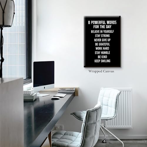 8 Powerful Words For The Day Motivational Canvas Wall Art, Positive Affirmation - Image 3