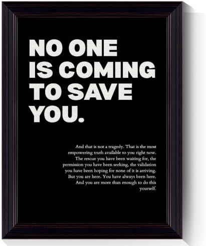 No One Is Coming To Save You Motivational Canvas Wall Art, Empowering by Handmade
