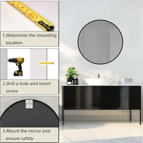 Round Bathroom Mirror, Circle Mirror, 1 Pack - Image 4