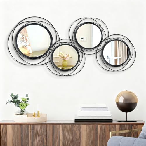3 Set Sunburst Round Mirrors for Wall Decor Bedroom Bathroom by Cityelf