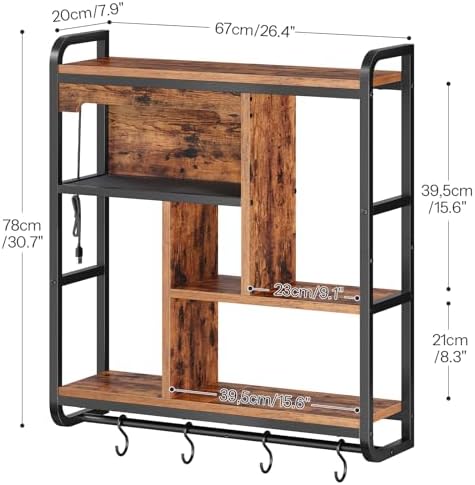 HOOBRO Gaming Floating Shelves for Wall, 26.4" LED wall Shelf Display Rack - Image 2