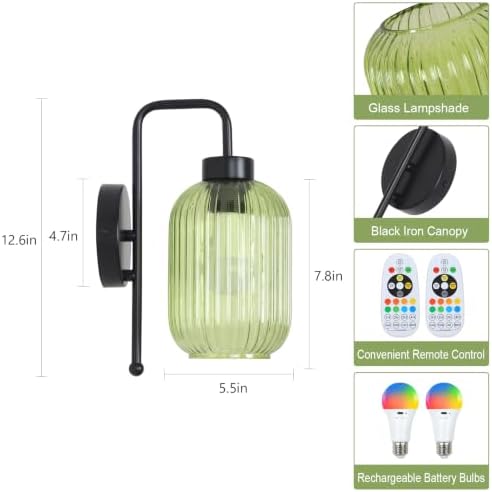 Black Wireless Sconces Set of 2 - Image 6
